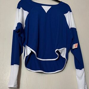 Free people movement Blue and White Women's Top SIZE MEDIUM